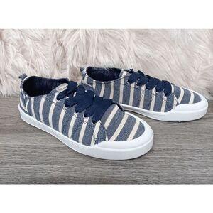 Sugar Women's Festival Lace up Sneakers - Navy/Natural Stripe 8.5M